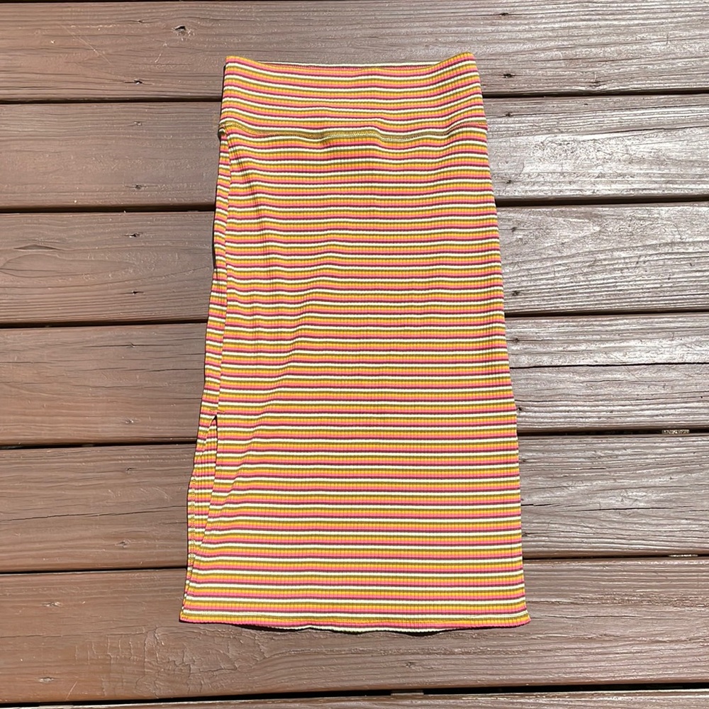 Aerie multicolor striped fitted skirt, size small